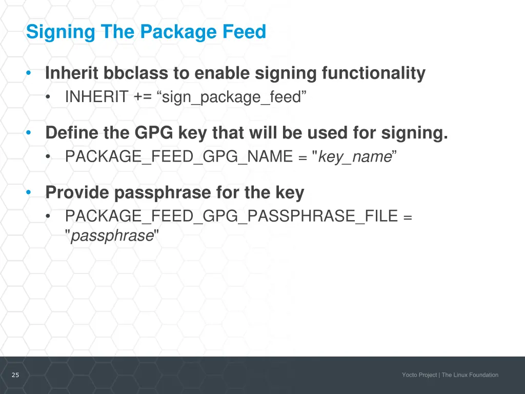 signing the package feed
