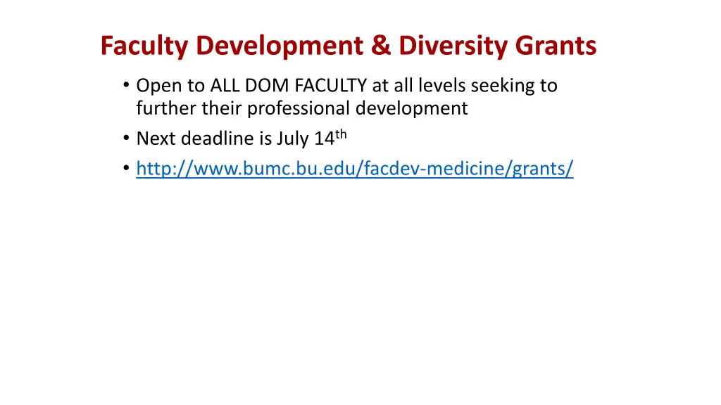 faculty development diversity grants