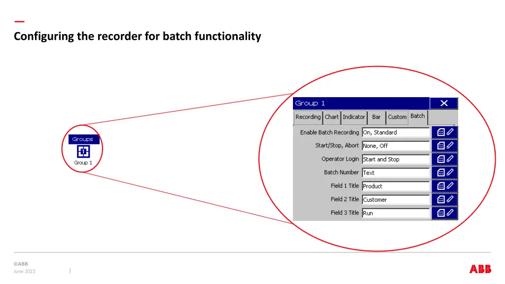 configuring the recorder for batch functionality