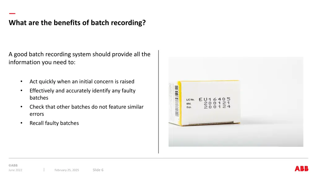 what are the benefits of batch recording