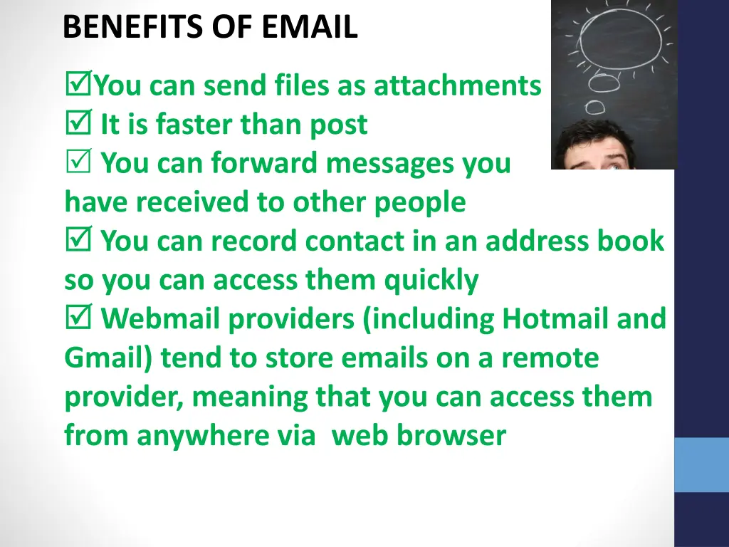 benefits of email