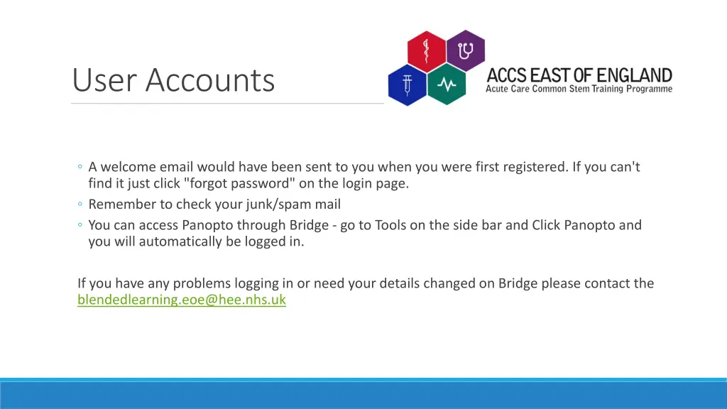 user accounts
