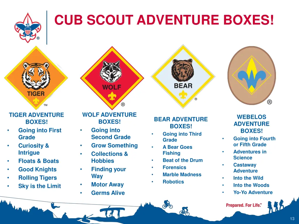 cub scout adventure boxes