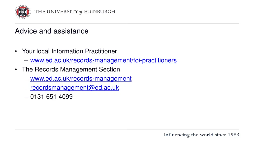 advice and assistance