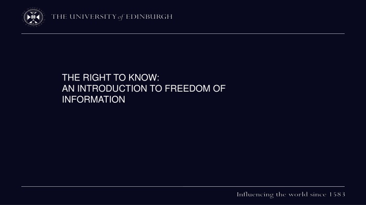 the right to know an introduction to freedom