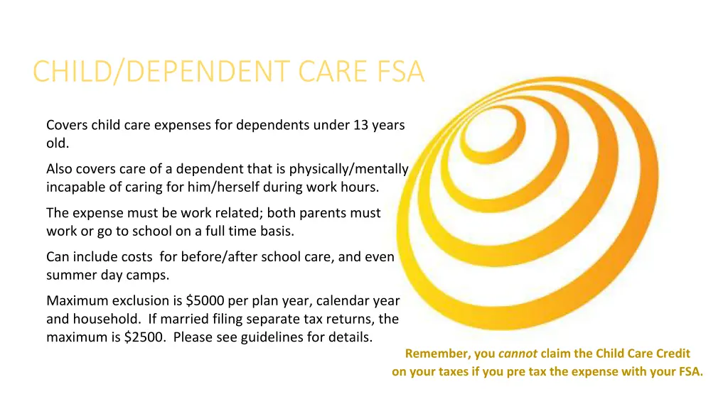 child dependent care fsa
