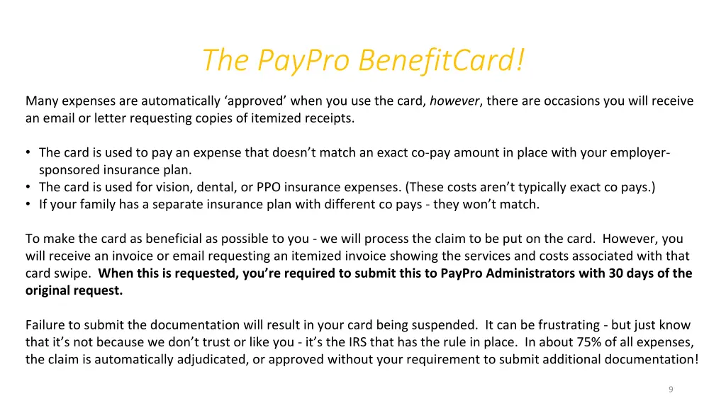 the paypro benefitcard 1