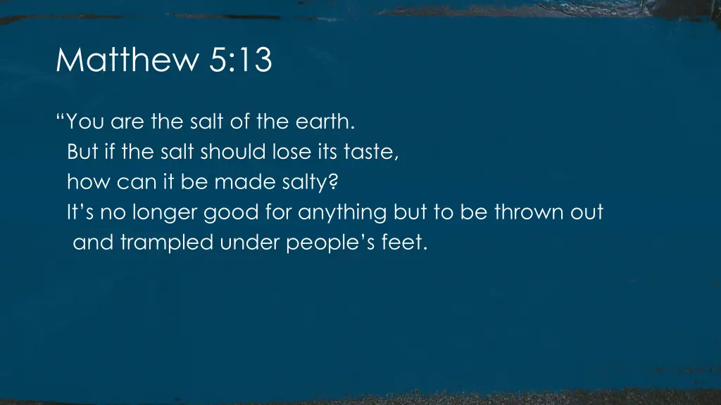 matthew 5 13