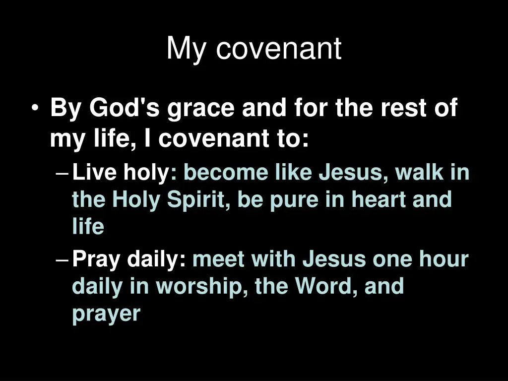 my covenant 1