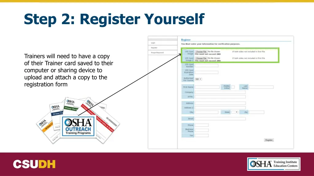step 2 register yourself
