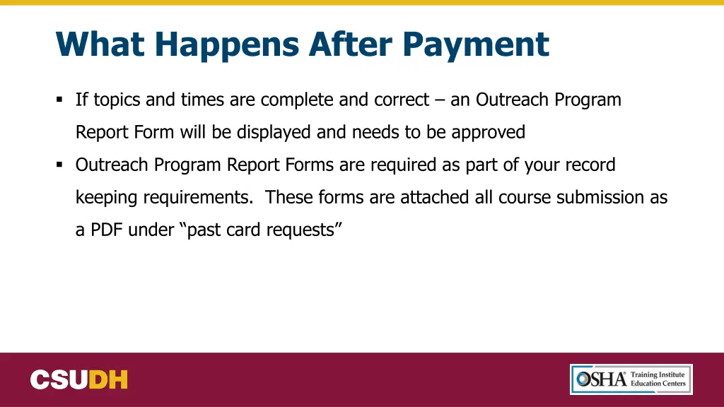 what happens after payment
