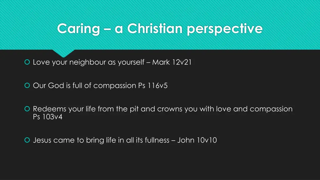 caring a christian perspective