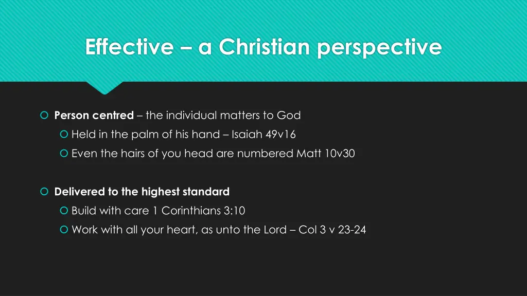 effective a christian perspective