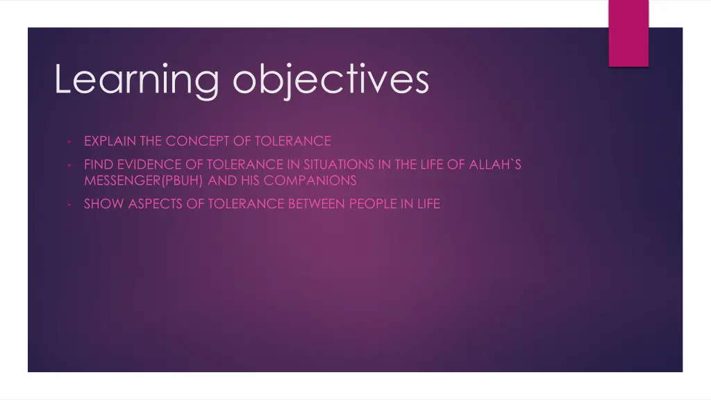 learning objectives