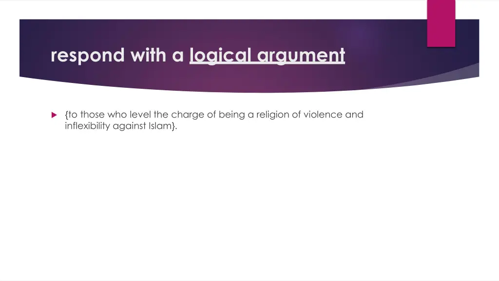 respond with a logical argument