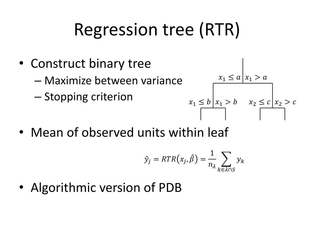 regression tree rtr