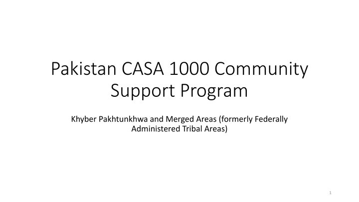pakistan casa 1000 community support program