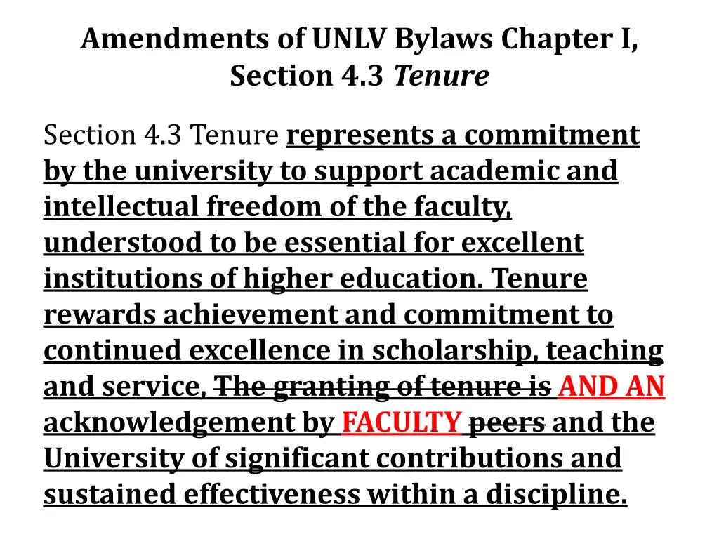 amendments of unlv bylaws chapter i section 4