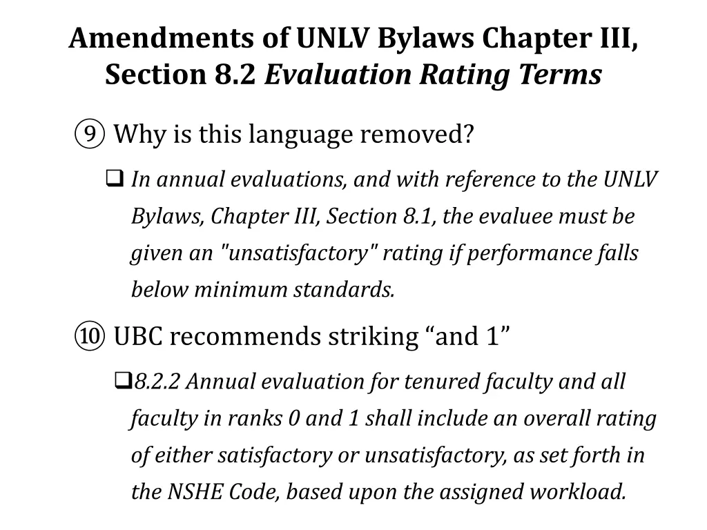amendments of unlv bylaws chapter iii section 4