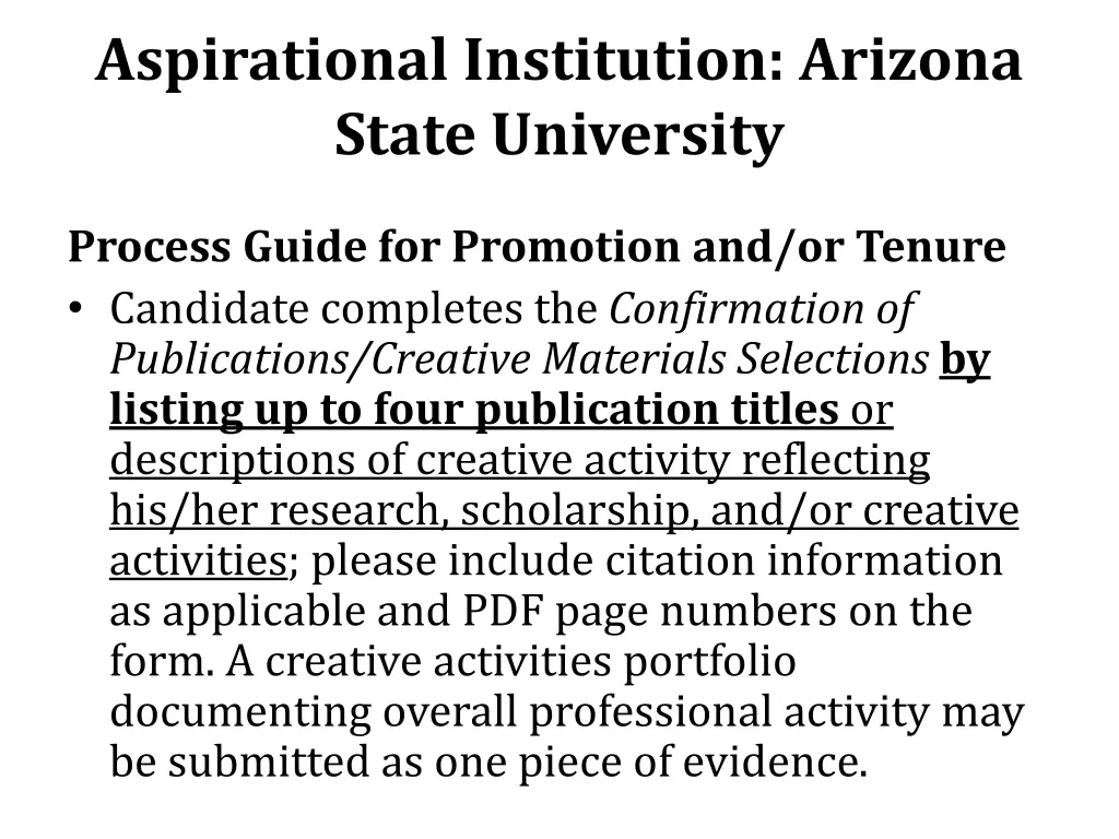 aspirational institution arizona state university