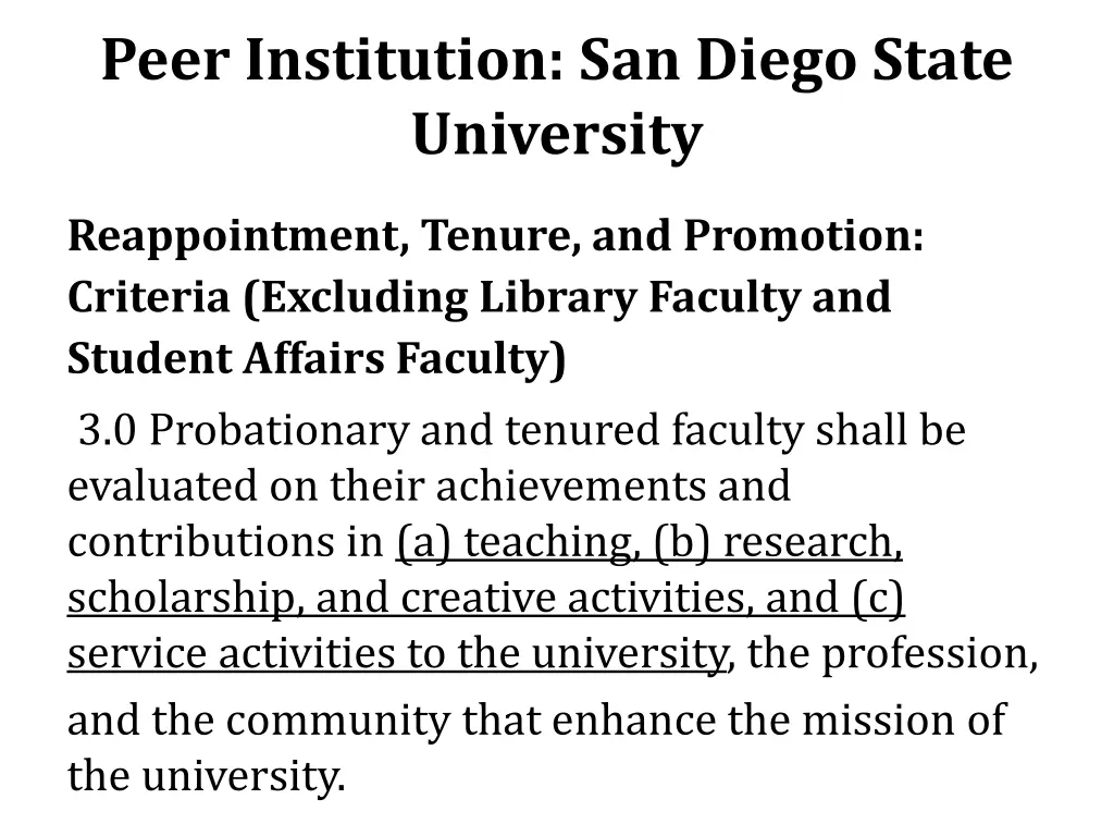peer institution san diego state university 1