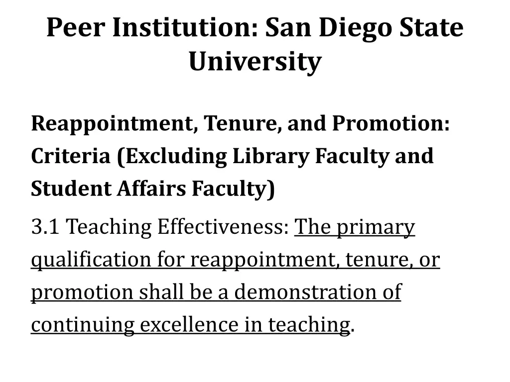 peer institution san diego state university 2