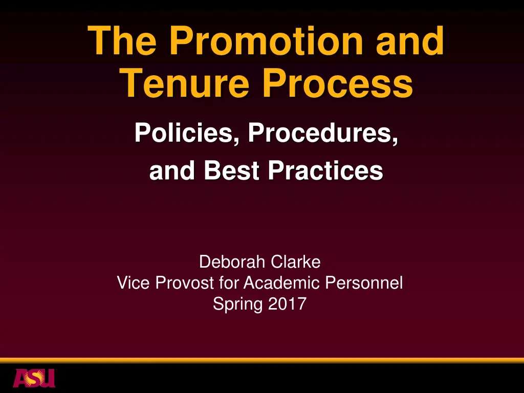 the promotion and tenure process policies