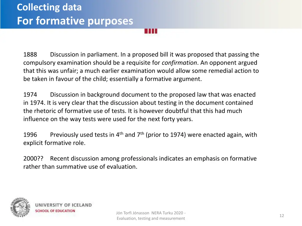 collecting data for formative purposes