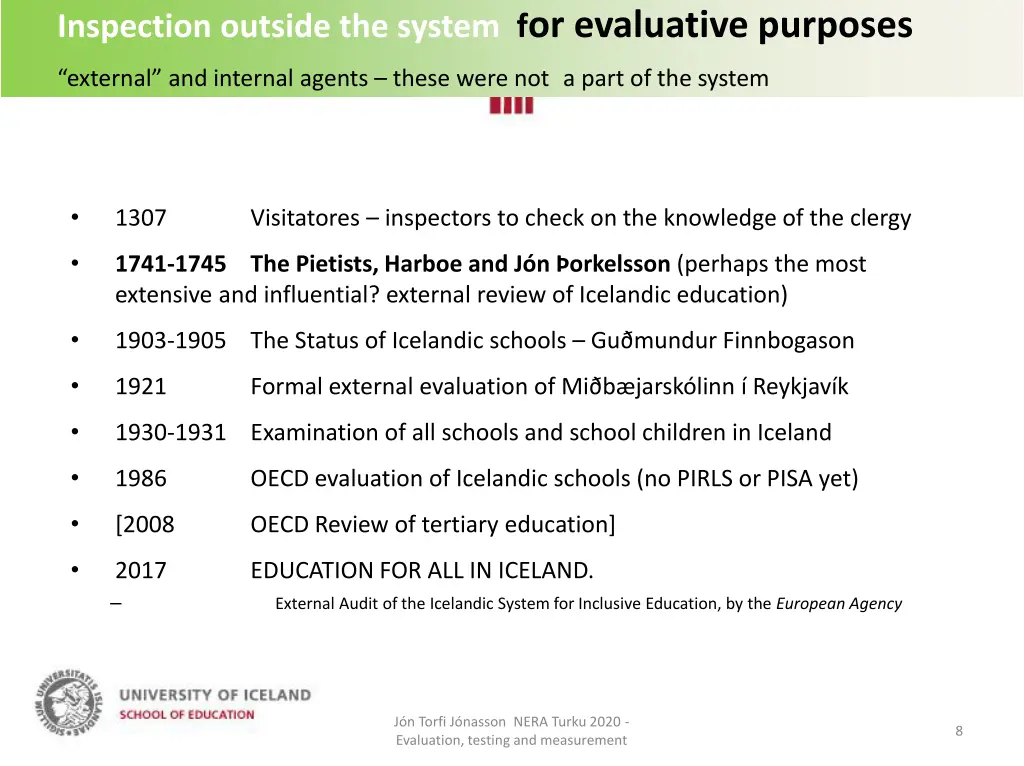 inspection outside the system f or evaluative