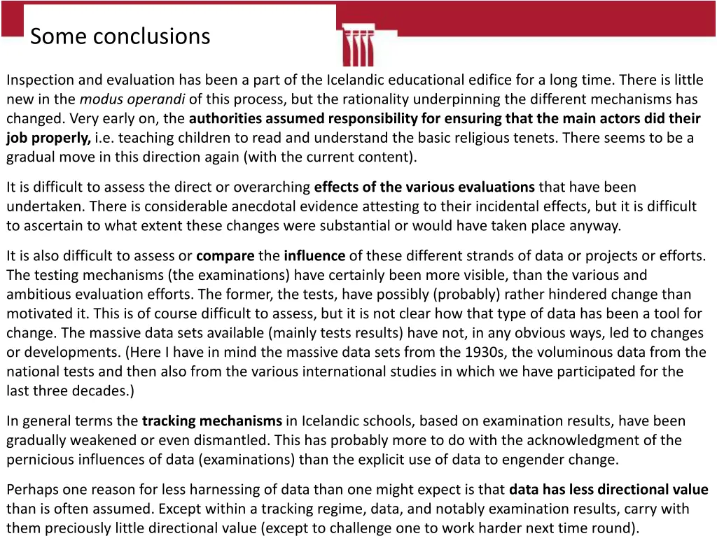 some conclusions