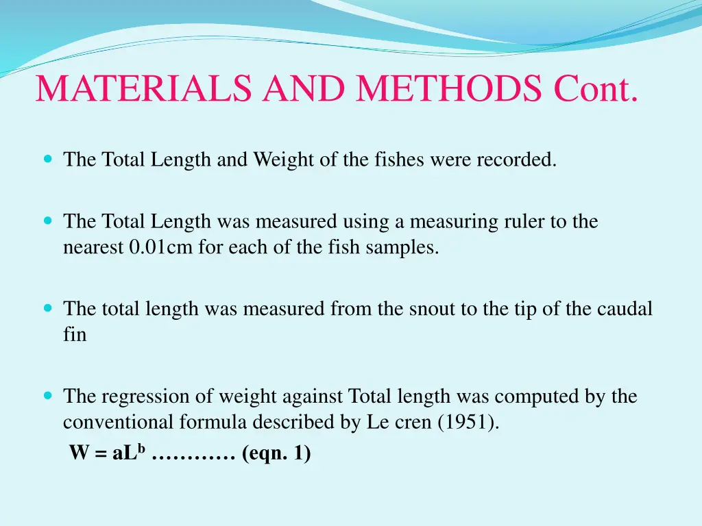 materials and methods cont