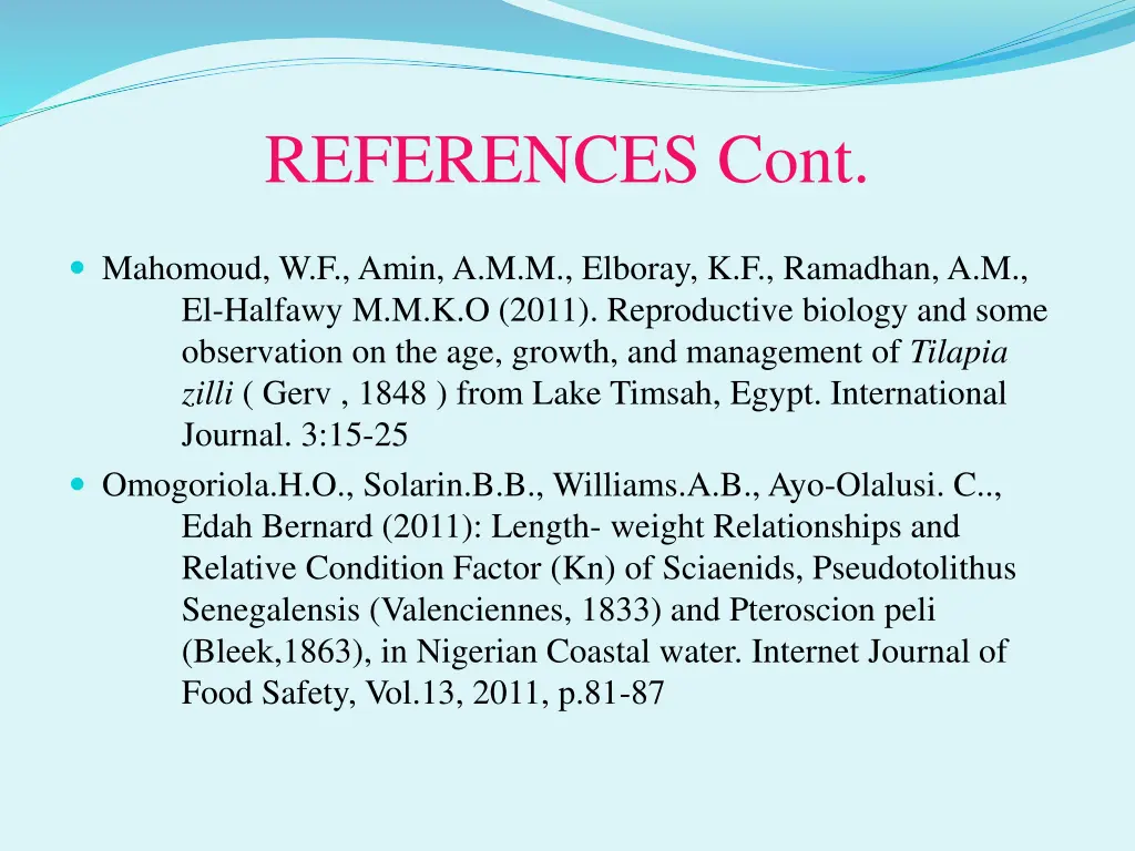 references cont