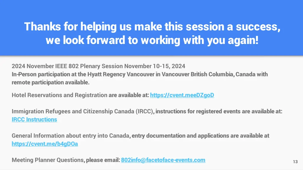 thanks for helping us make this session a success