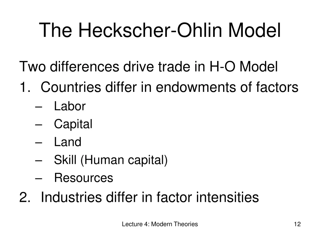 the heckscher ohlin model 3