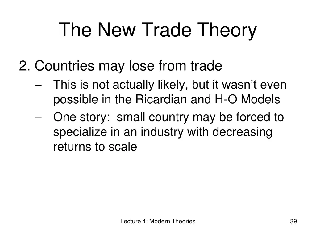 the new trade theory 11