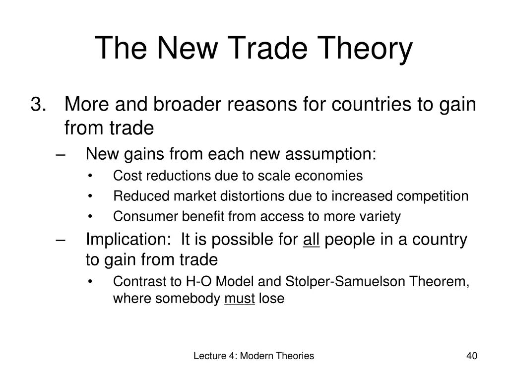 the new trade theory 12