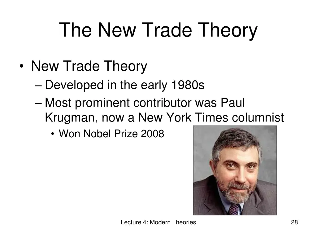 the new trade theory