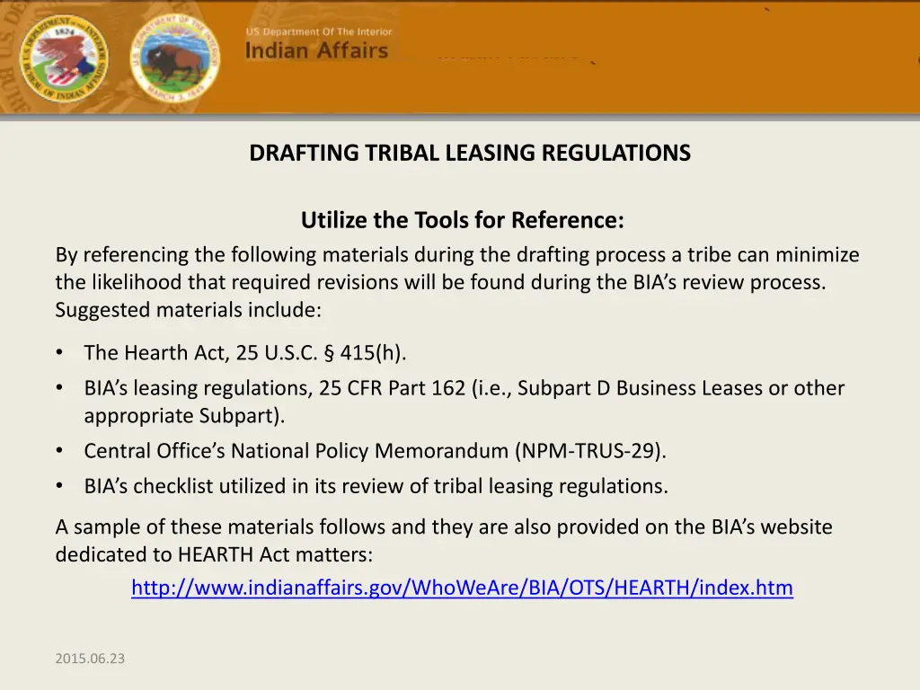 drafting tribal leasing regulations 1