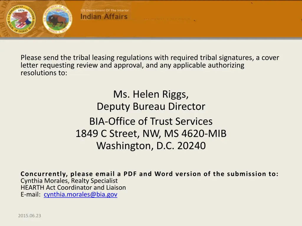 please send the tribal leasing regulations with