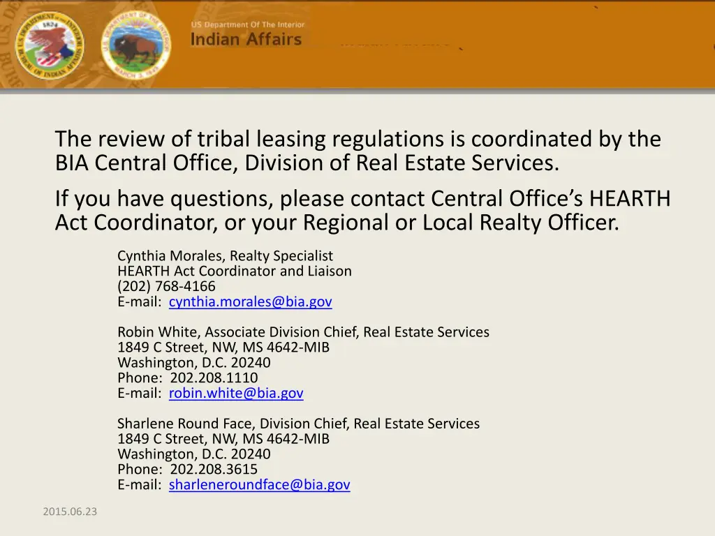the review of tribal leasing regulations
