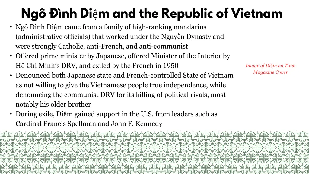 ng nh di m and the republic of vietnam