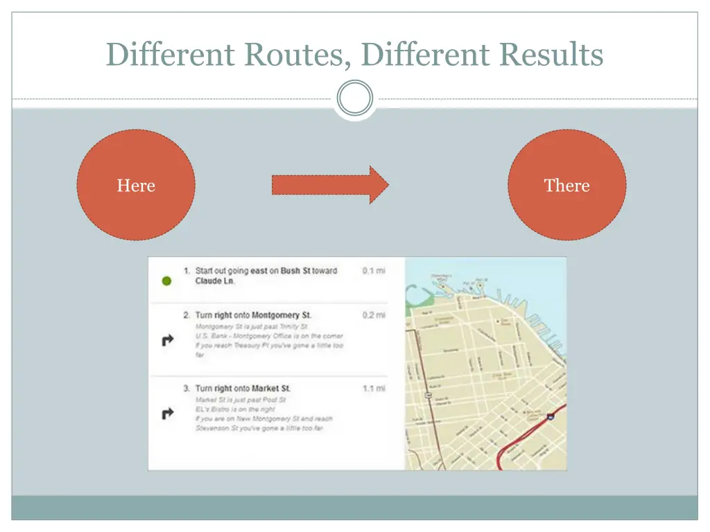 different routes different results