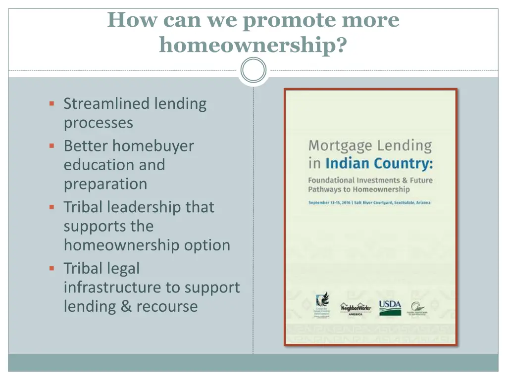 how can we promote more homeownership