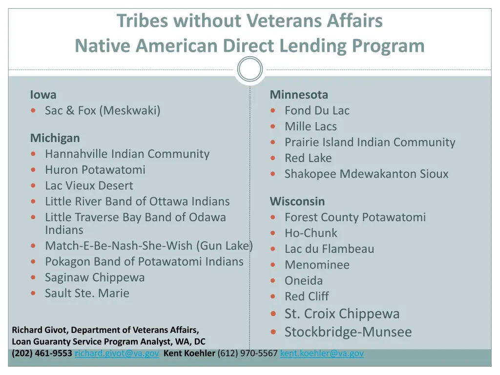 tribes without veterans affairs native american