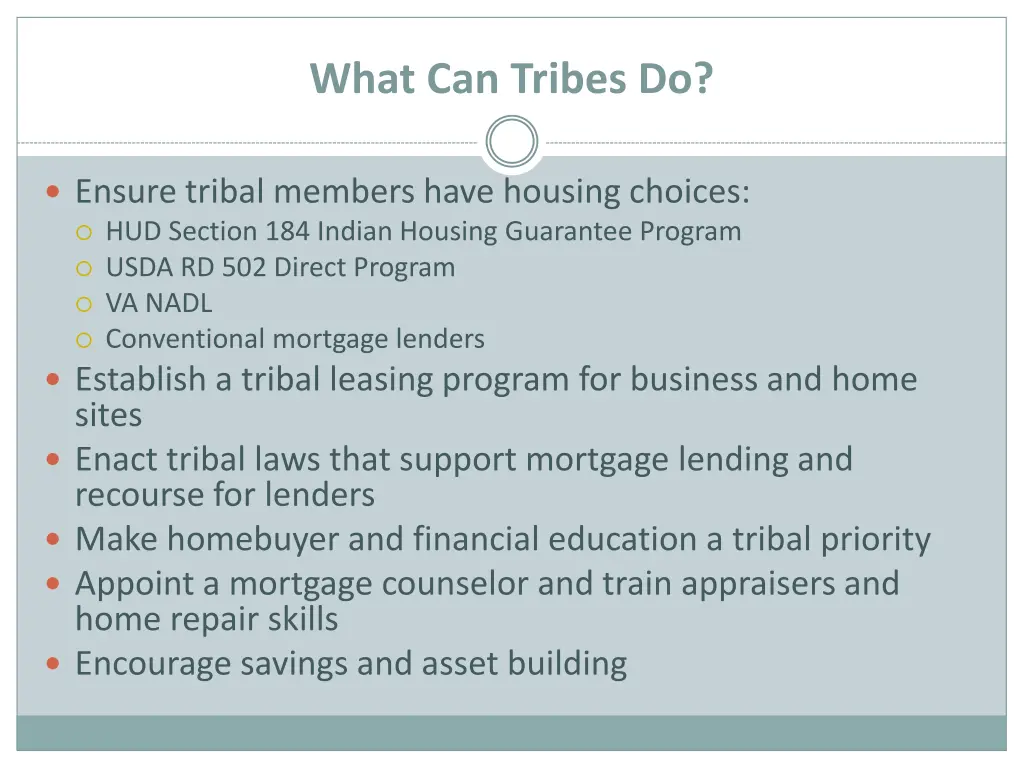what can tribes do 1