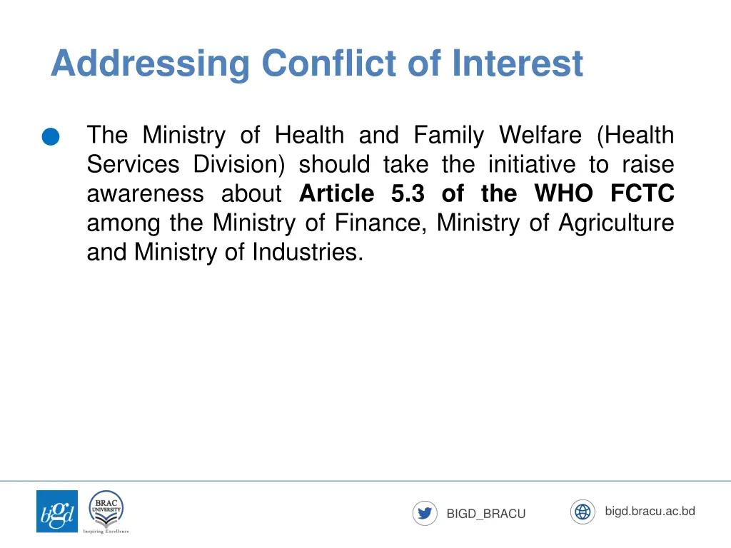 addressing conflict of interest