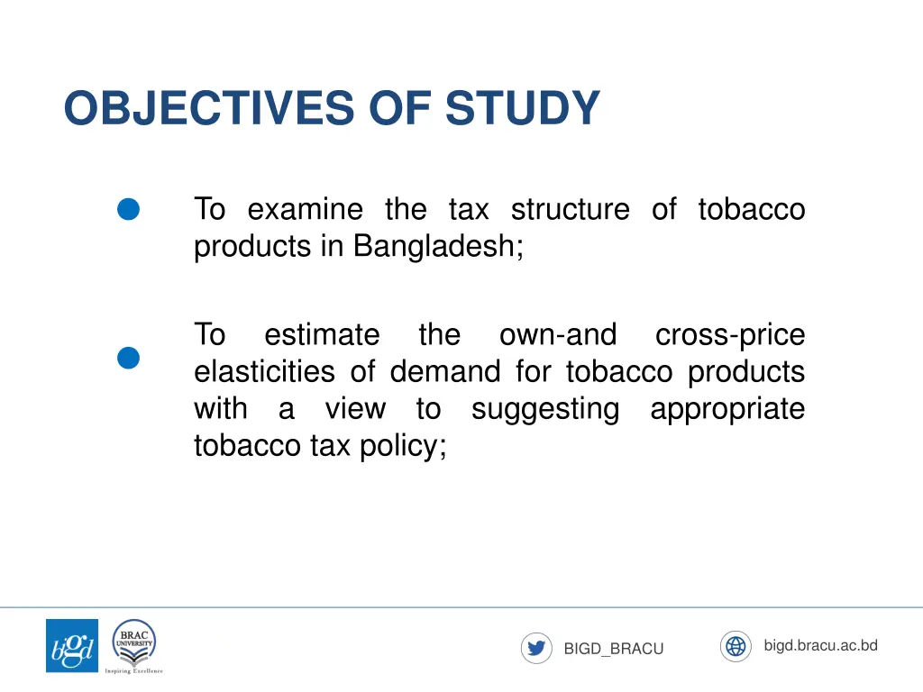 objectives of study