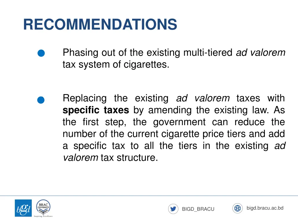 recommendations