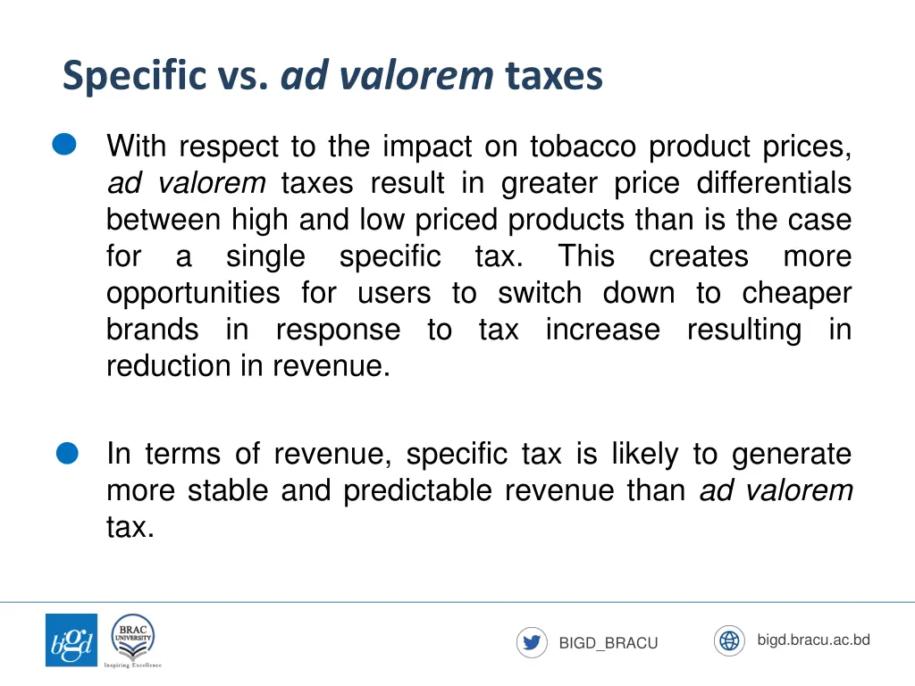 specific vs ad valorem taxes
