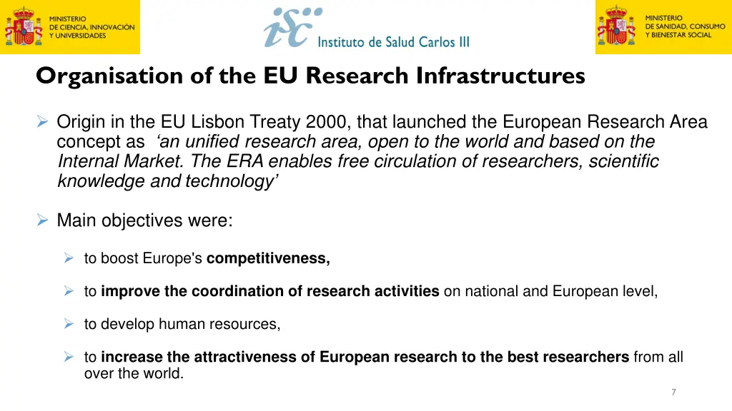 organisation of the eu research infrastructures